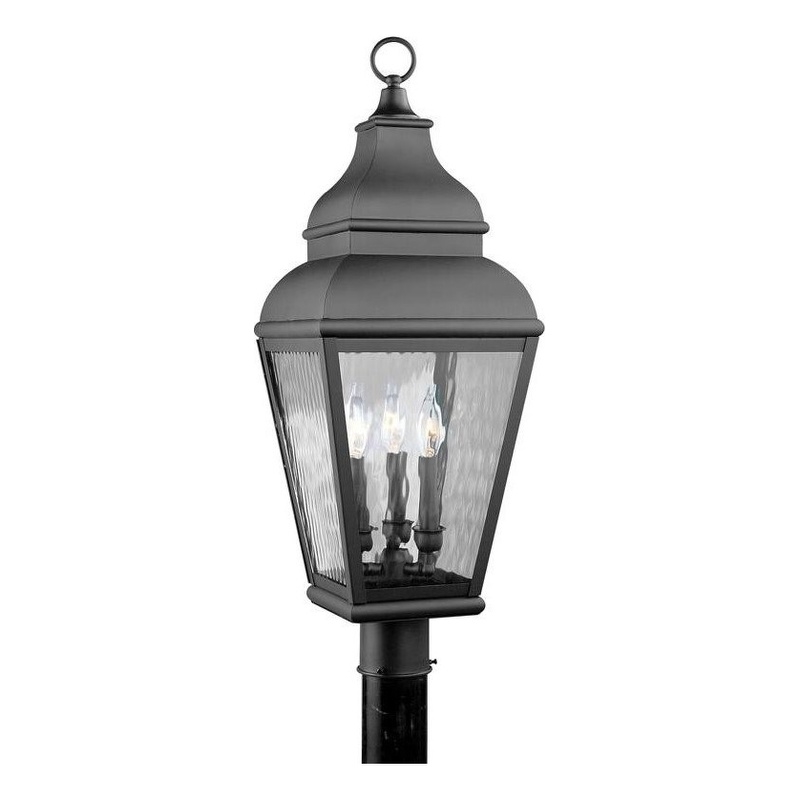 Beaumont Lane 3 Light Outdoor Post Head in Black