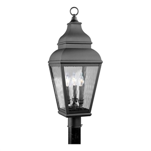 Beaumont Lane 3 Light Outdoor Post Head in Black
