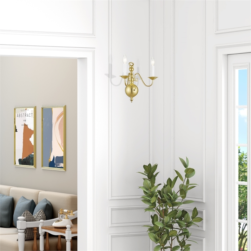 Beaumont Lane 2 Light Wall Sconce in Polished Brass