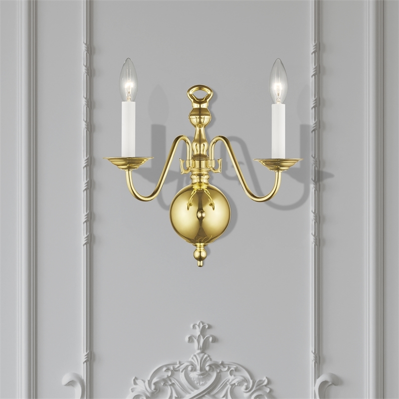 Beaumont Lane 2 Light Wall Sconce in Polished Brass