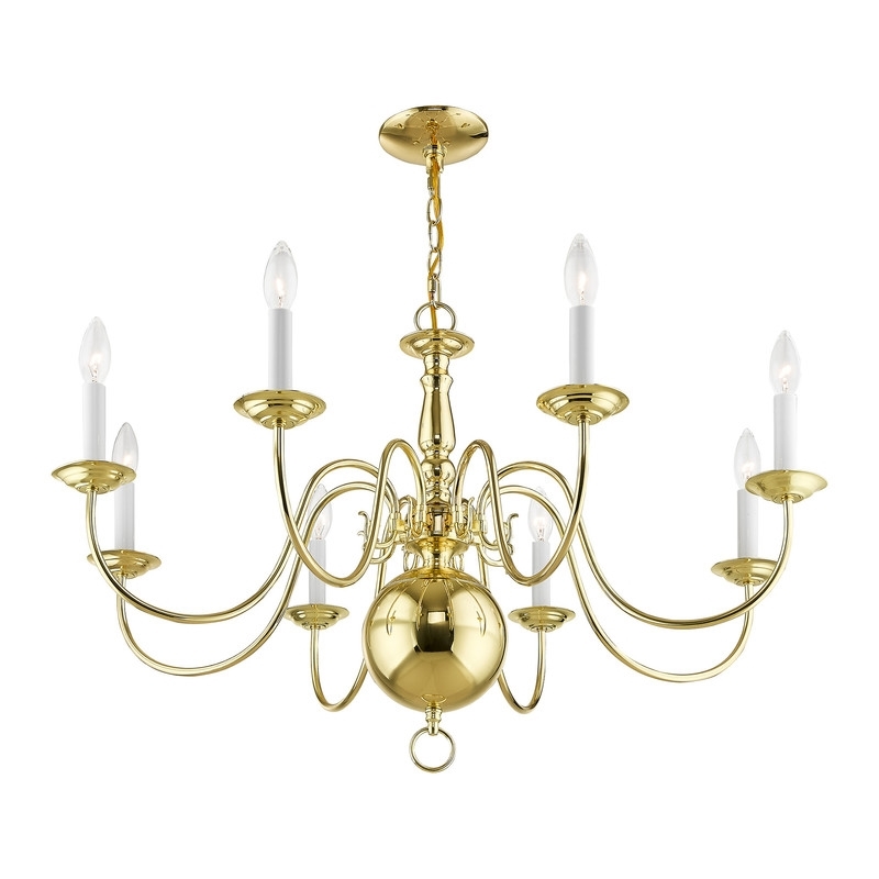 Beaumont Lane 8 Light Chandelier in Polished Brass