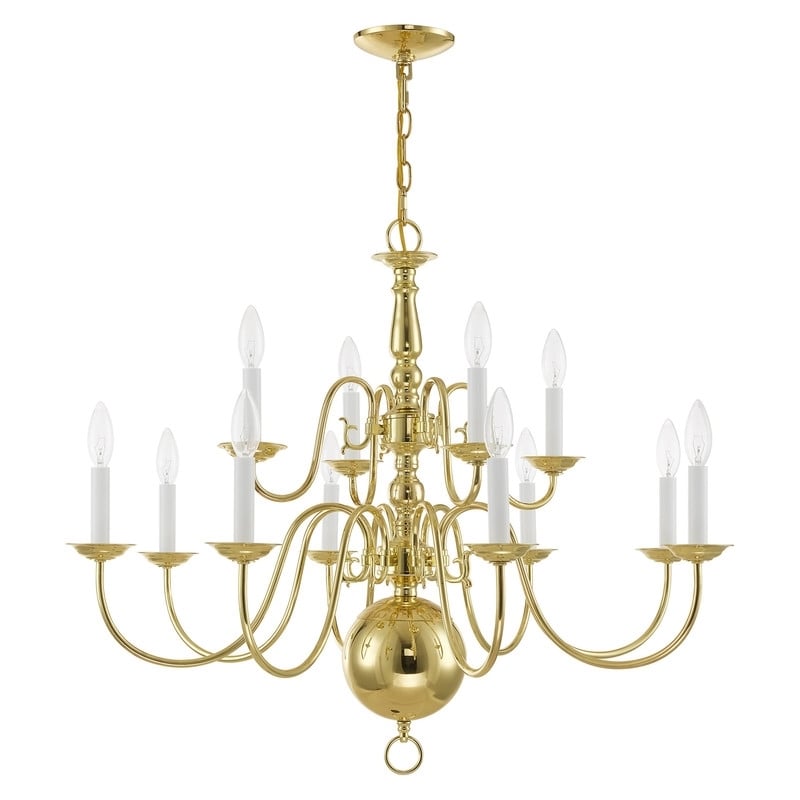 Beaumont Lane 12 Light Chandelier in Polished Brass