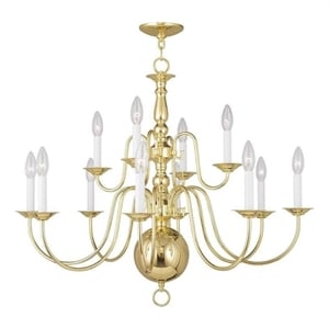 Beaumont Lane 12 Light Chandelier in Polished Brass