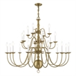 Beaumont Lane 22 Light Chandelier in Antique Brass