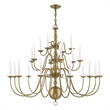Beaumont Lane 22 Light Chandelier in Antique Brass