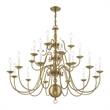 Beaumont Lane 22 Light Chandelier in Antique Brass