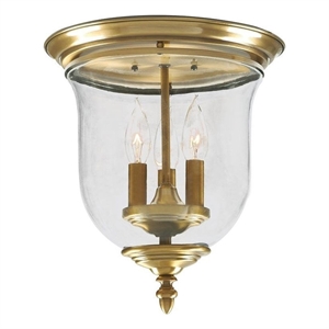 Beaumont Lane 3 Light Ceiling Mount in Antique Brass