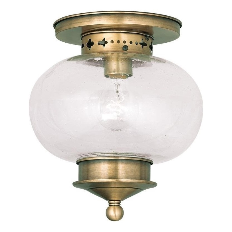 Beaumont Lane Ceiling Mount in Antique Brass
