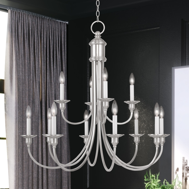 Beaumont Lane 12 Light Chandelier in Brushed Nickel
