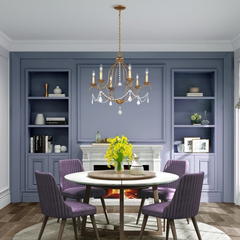 Beaumont Lane 6 Light Chandelier in Antique Gold Leaf