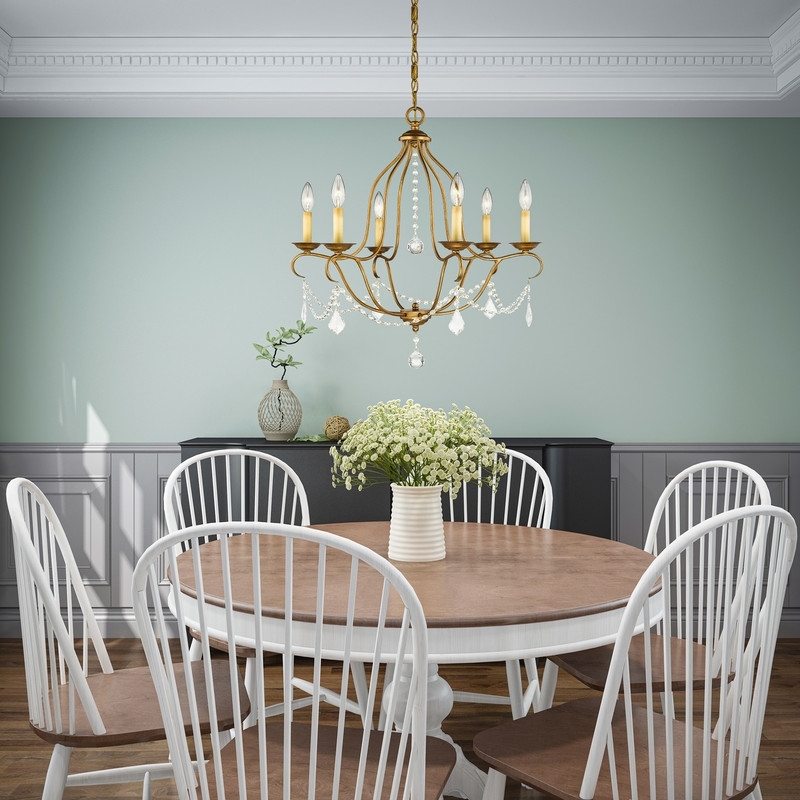 Beaumont Lane 6 Light Chandelier in Antique Gold Leaf