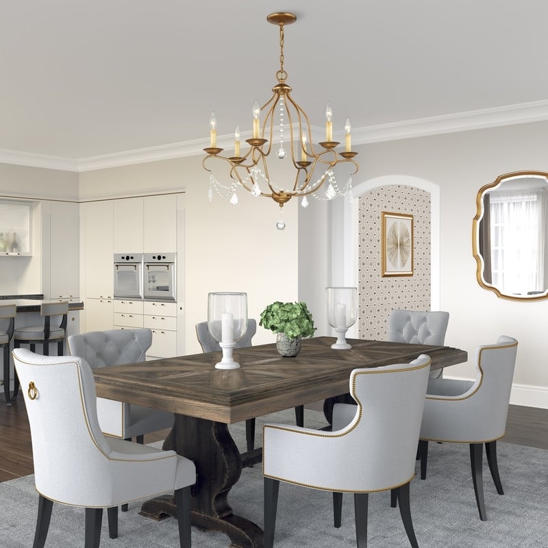 Beaumont Lane 6 Light Chandelier in Antique Gold Leaf