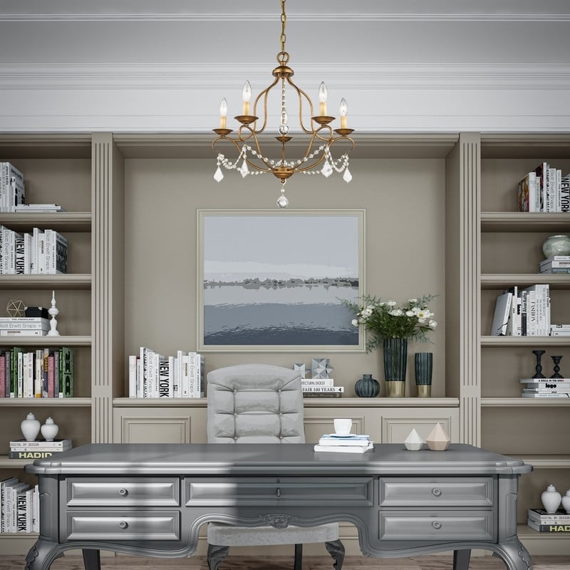 Beaumont Lane 5 Light Chandelier in Antique Gold Leaf