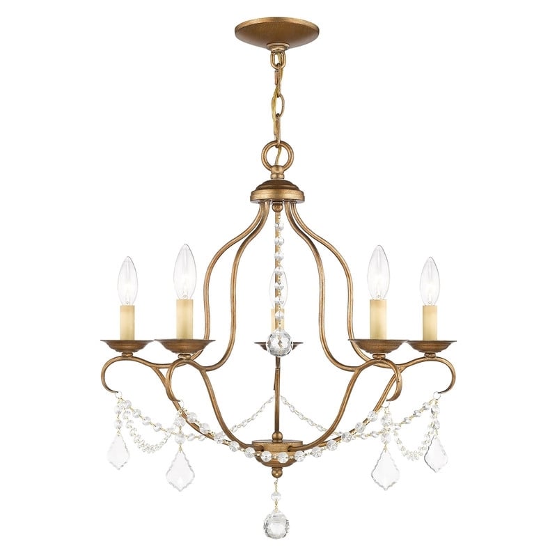 Beaumont Lane 5 Light Chandelier in Antique Gold Leaf