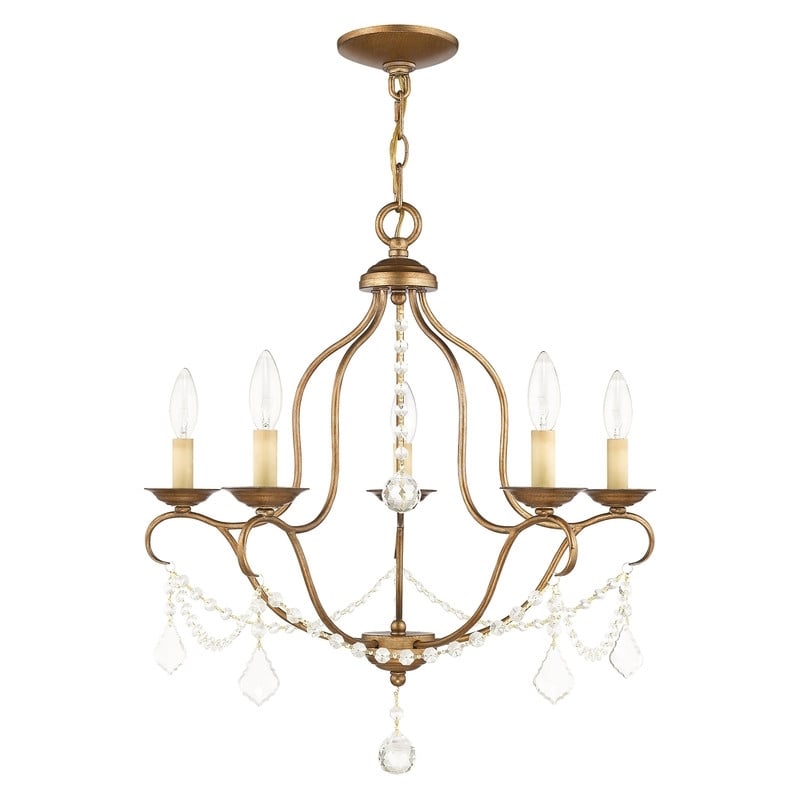 Beaumont Lane 5 Light Chandelier in Antique Gold Leaf