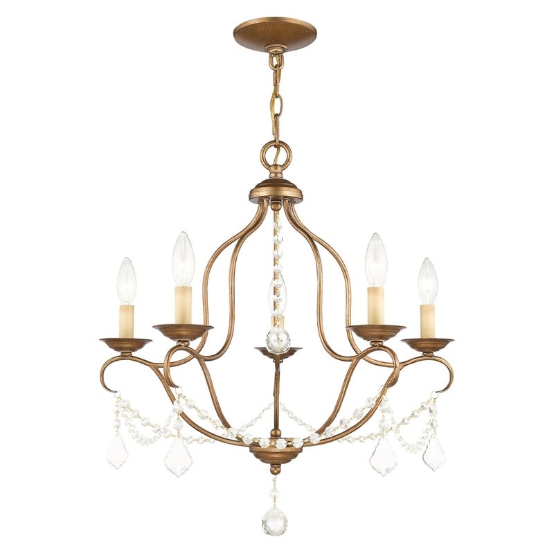 Beaumont Lane 5 Light Chandelier in Antique Gold Leaf