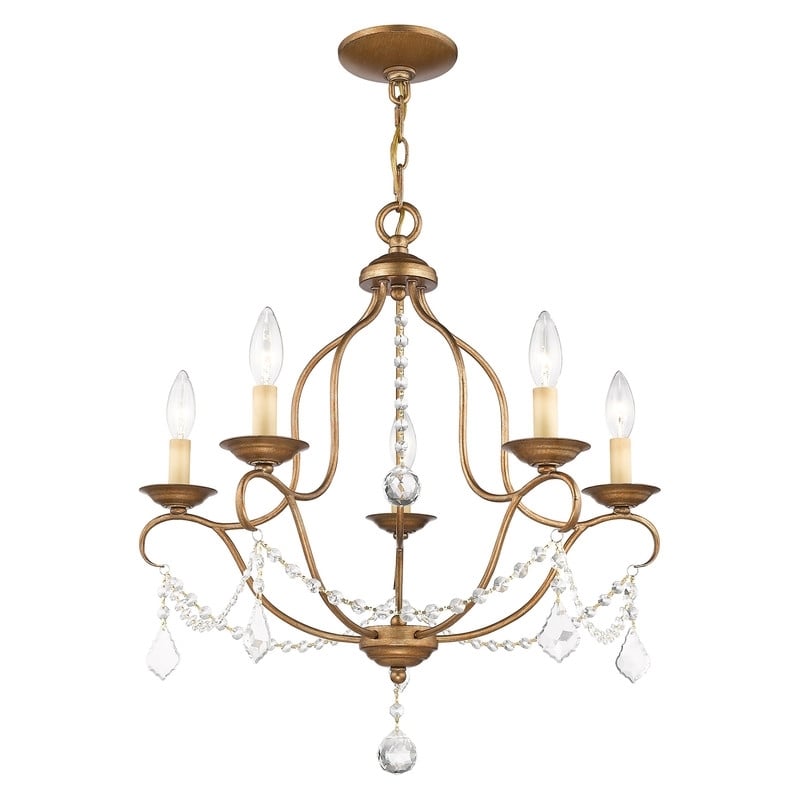 Beaumont Lane 5 Light Chandelier in Antique Gold Leaf