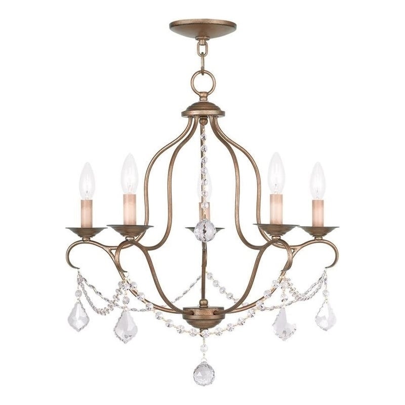 Beaumont Lane 5 Light Chandelier in Antique Gold Leaf