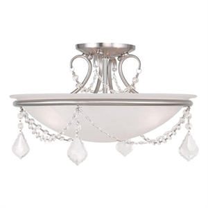 Beaumont Lane 3 Light Ceiling Mount in Brushed Nickel