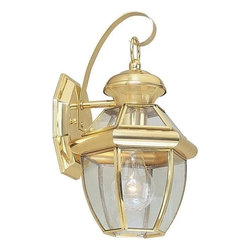 Beaumont Lane Outdoor Wall Lantern in Polished Brass