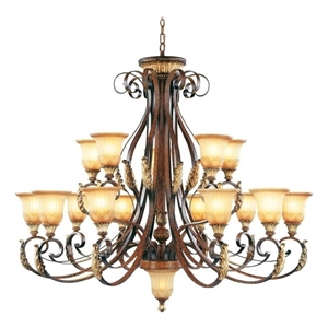 Beaumont Lane 15 Light Chandelier in Verona Bronze and Aged Gold Leaf