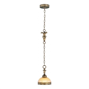 Beaumont Lane Mini Pendant in Palacial Bronze with Gilded Accents