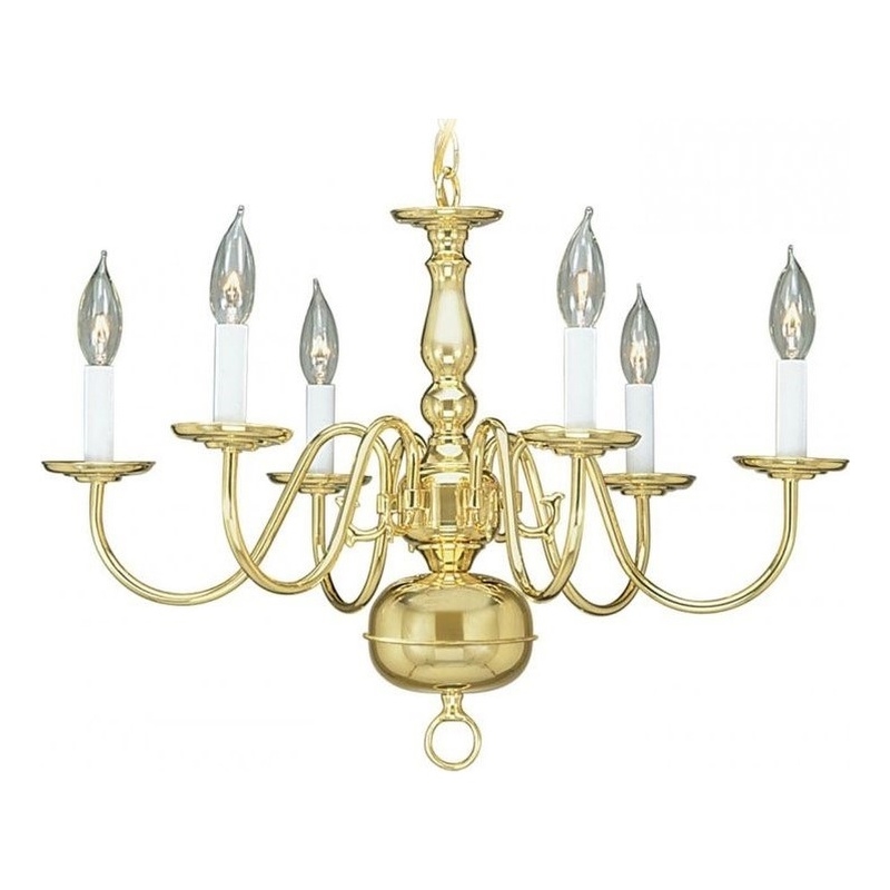 Beaumont Lane 6 Light Chandelier in Polished Brass