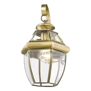 Beaumont Lane Outdoor Wall Lantern in Antique Brass