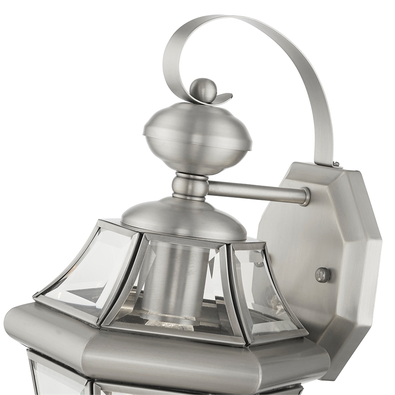 Beaumont Lane Outdoor Wall Lantern in Brushed Nickel