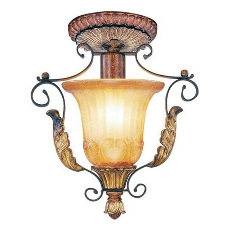 Beaumont Lane Ceiling Mount in Verona Bronze and Aged Gold Leaf