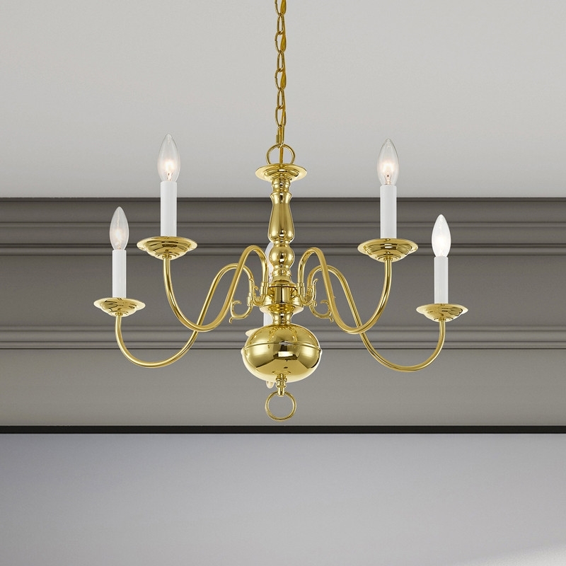 Beaumont Lane 5 Light Chandelier in Polished Brass