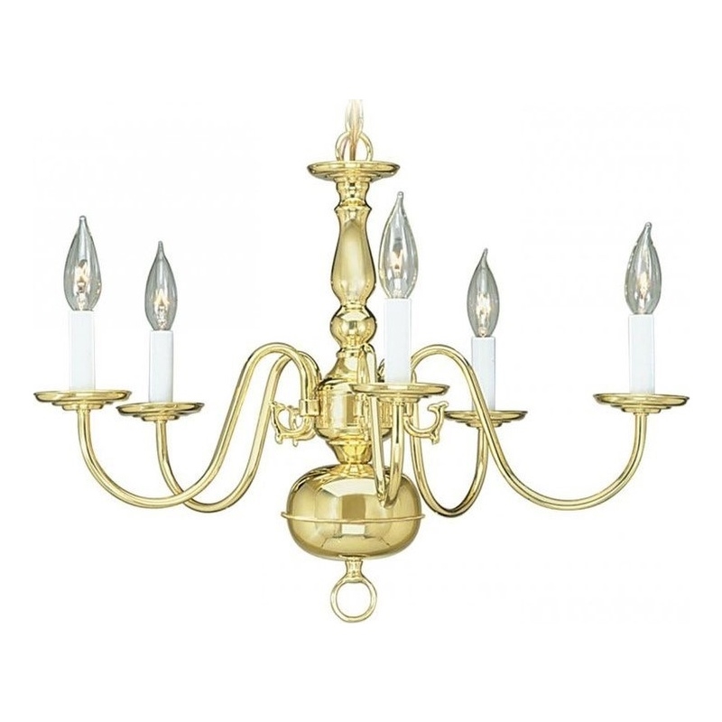 Beaumont Lane 5 Light Chandelier in Polished Brass