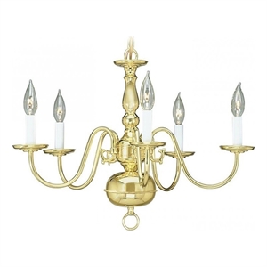 Beaumont Lane 5 Light Chandelier in Polished Brass