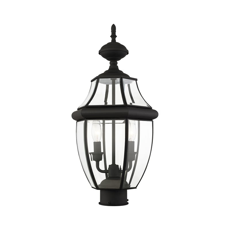 Beaumont Lane 2 Light Outdoor Post Head in Black