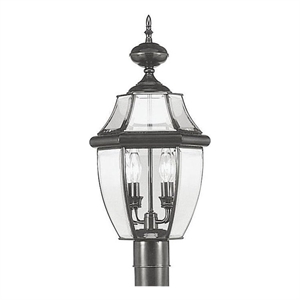 Beaumont Lane 2 Light Outdoor Post Head in Black