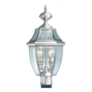 Beaumont Lane 2 Light Outdoor Post Head in Brushed Nickel