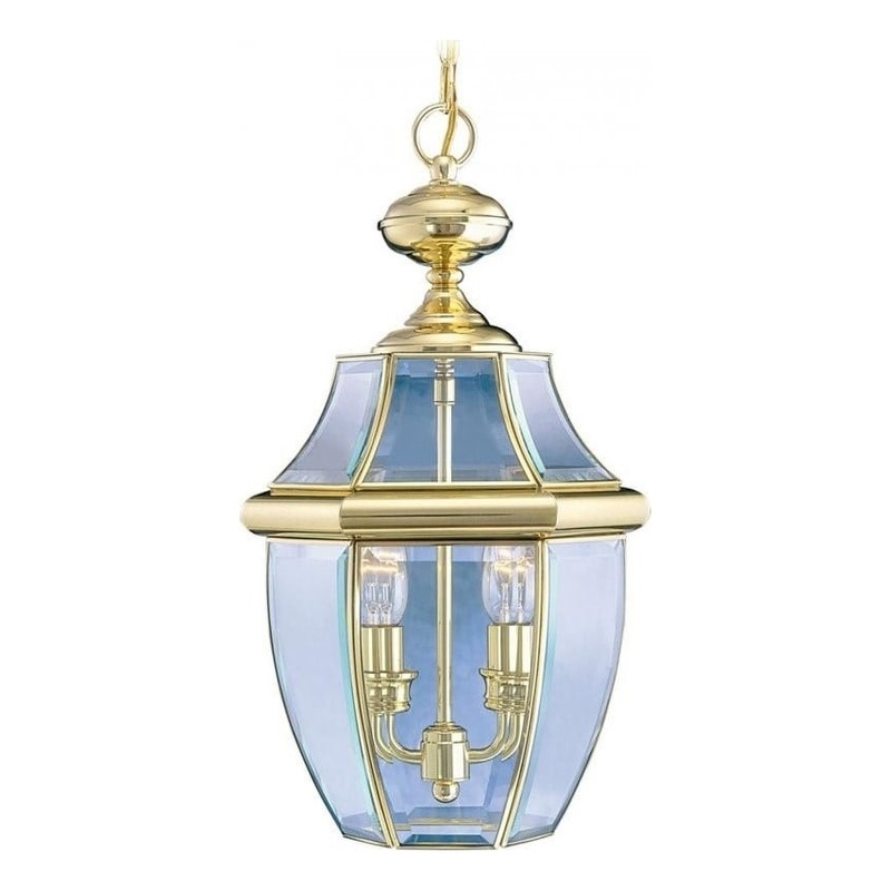 Beaumont Lane 2 Light Outdoor Chain Hang in Polished Brass