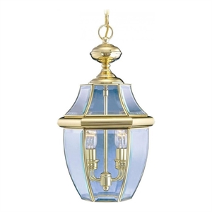 Beaumont Lane 2 Light Outdoor Chain Hang in Polished Brass
