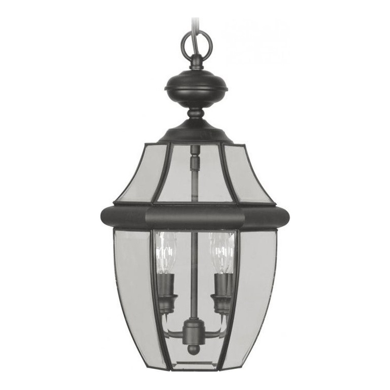 Beaumont Lane 2 Light Outdoor Chain Hang in Black