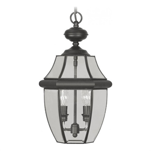 Beaumont Lane 2 Light Outdoor Chain Hang in Black