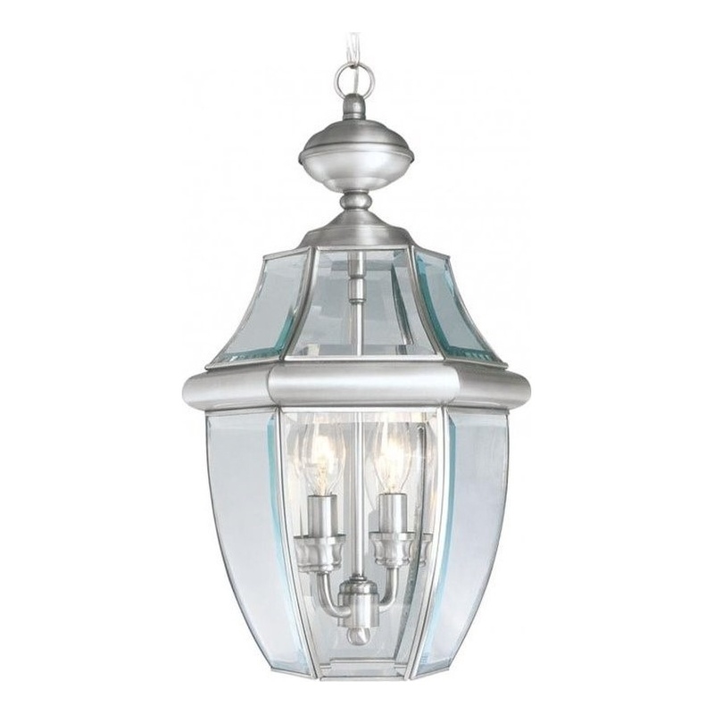 Beaumont Lane 2 Light Outdoor Chain Hang in Brushed Nickel