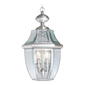 Beaumont Lane 2 Light Outdoor Chain Hang in Brushed Nickel