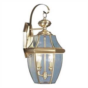 Beaumont Lane 2 Light Outdoor Wall Lantern in Antique Brass