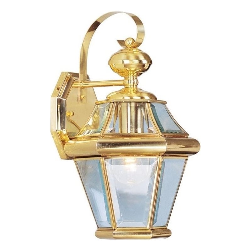 Beaumont Lane Outdoor Wall Lantern in Polished Brass