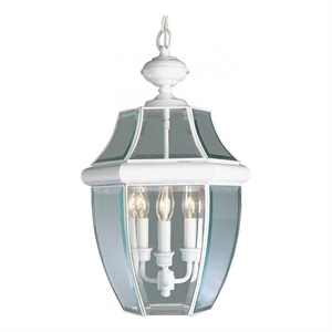 Beaumont Lane 3 Light Outdoor Chain Hang in White