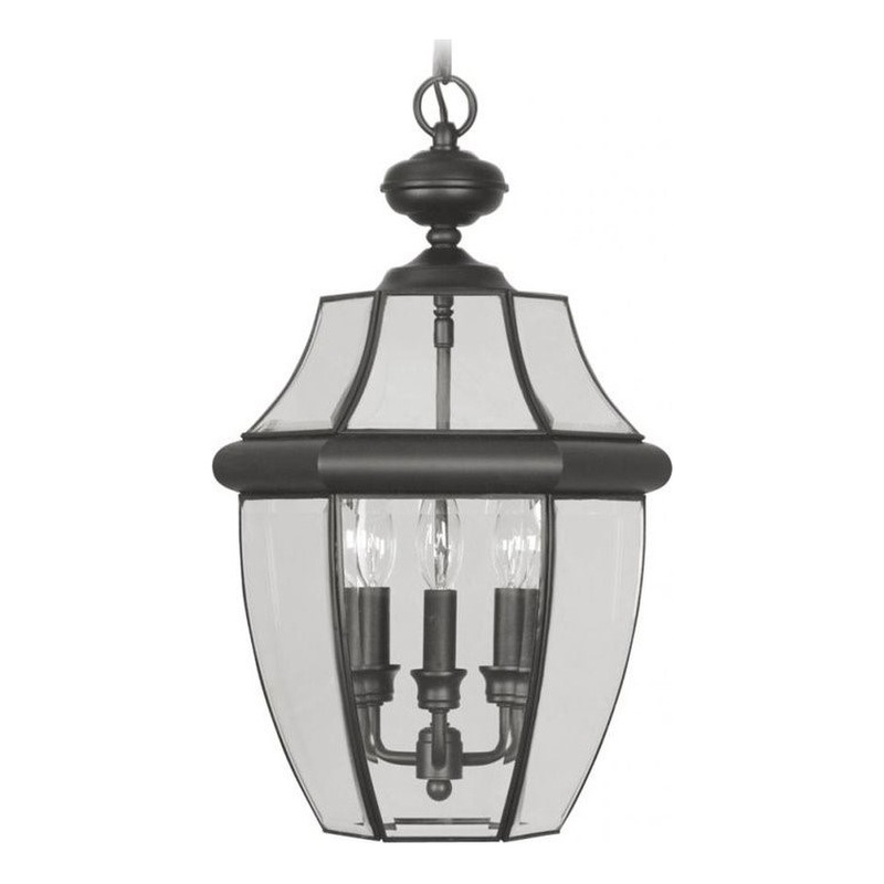 Beaumont Lane 3 Light Outdoor Chain Hang in Black