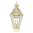 Beaumont Lane 3 Light Outdoor Post Head in Polished Brass