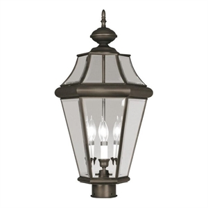 Beaumont Lane 3 Light Outdoor Post Head in Bronze