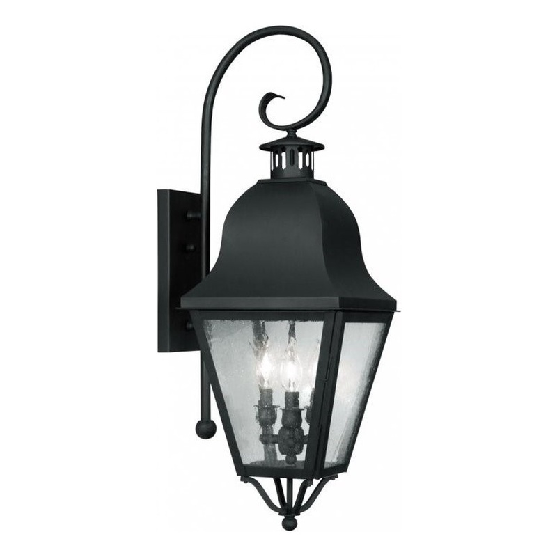 Beaumont Lane 3 Light Outdoor Wall Lantern in Black