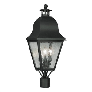 Beaumont Lane 3 Light Outdoor Post Head in Black